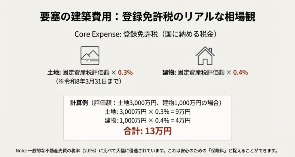 家族信託の登記にかかる登録免許税(土地0.3%・建物0.4%)の計算式とシミュレーション