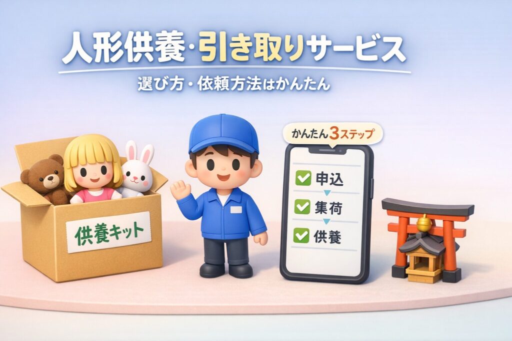 人形供養引き取りサービスの選び方と簡単な依頼方法を解説