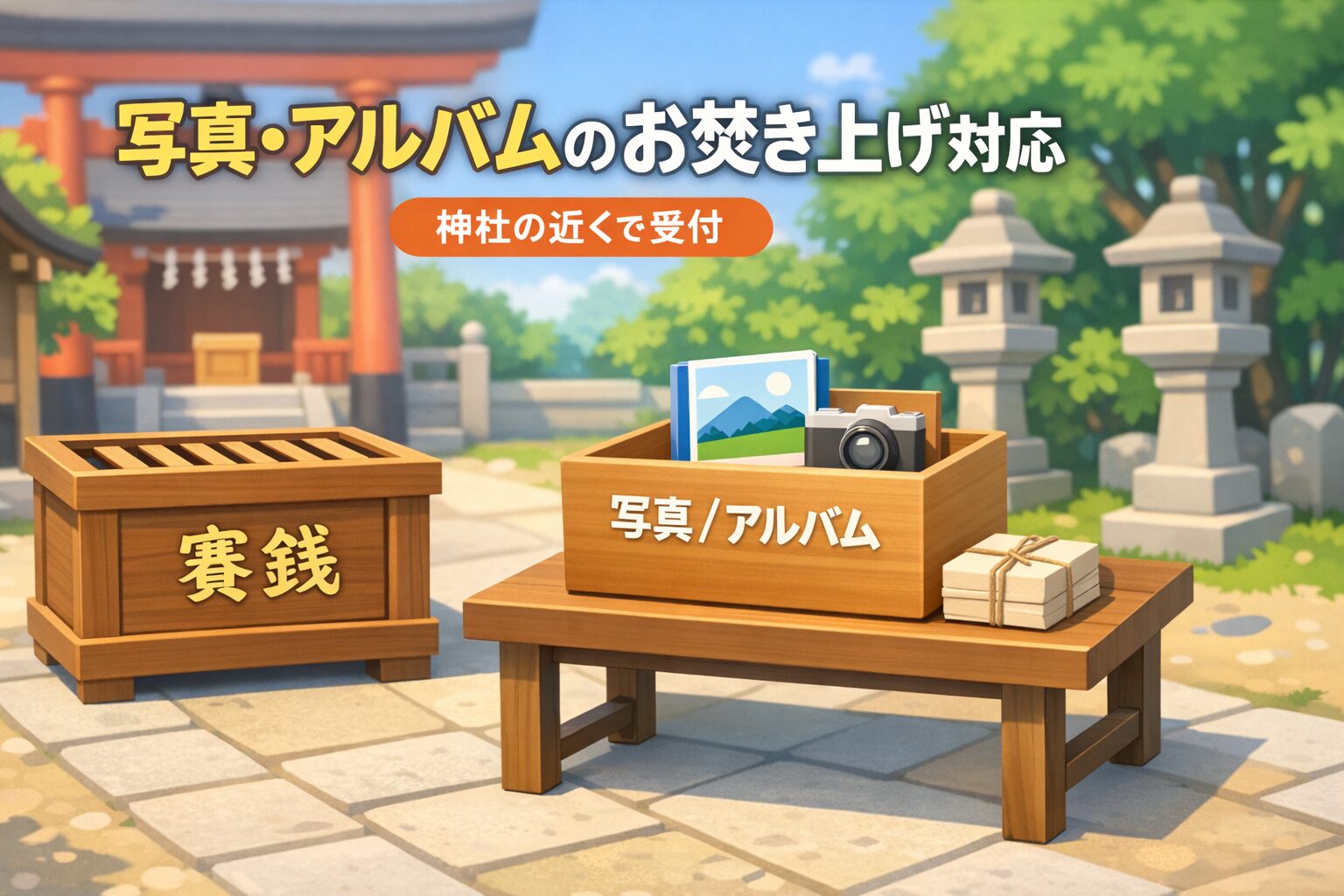 お焚き上げ神社近くで写真やアルバムも対応する神社