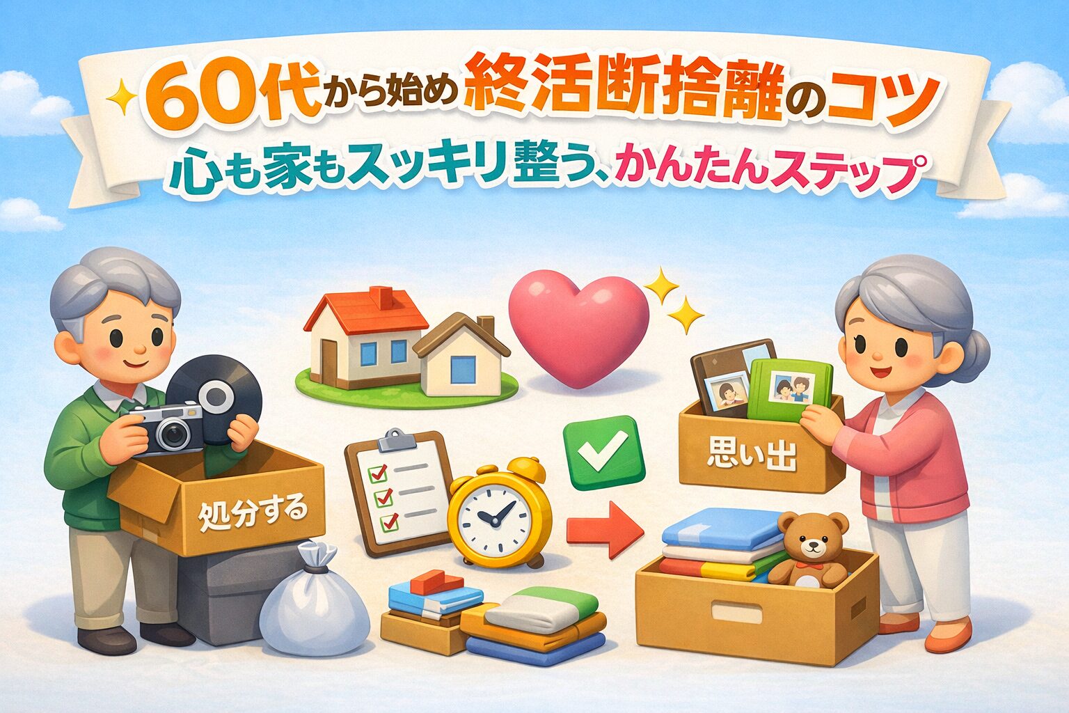 終活断捨離60代のコツ!心と家を整える簡単な断捨離の進め方