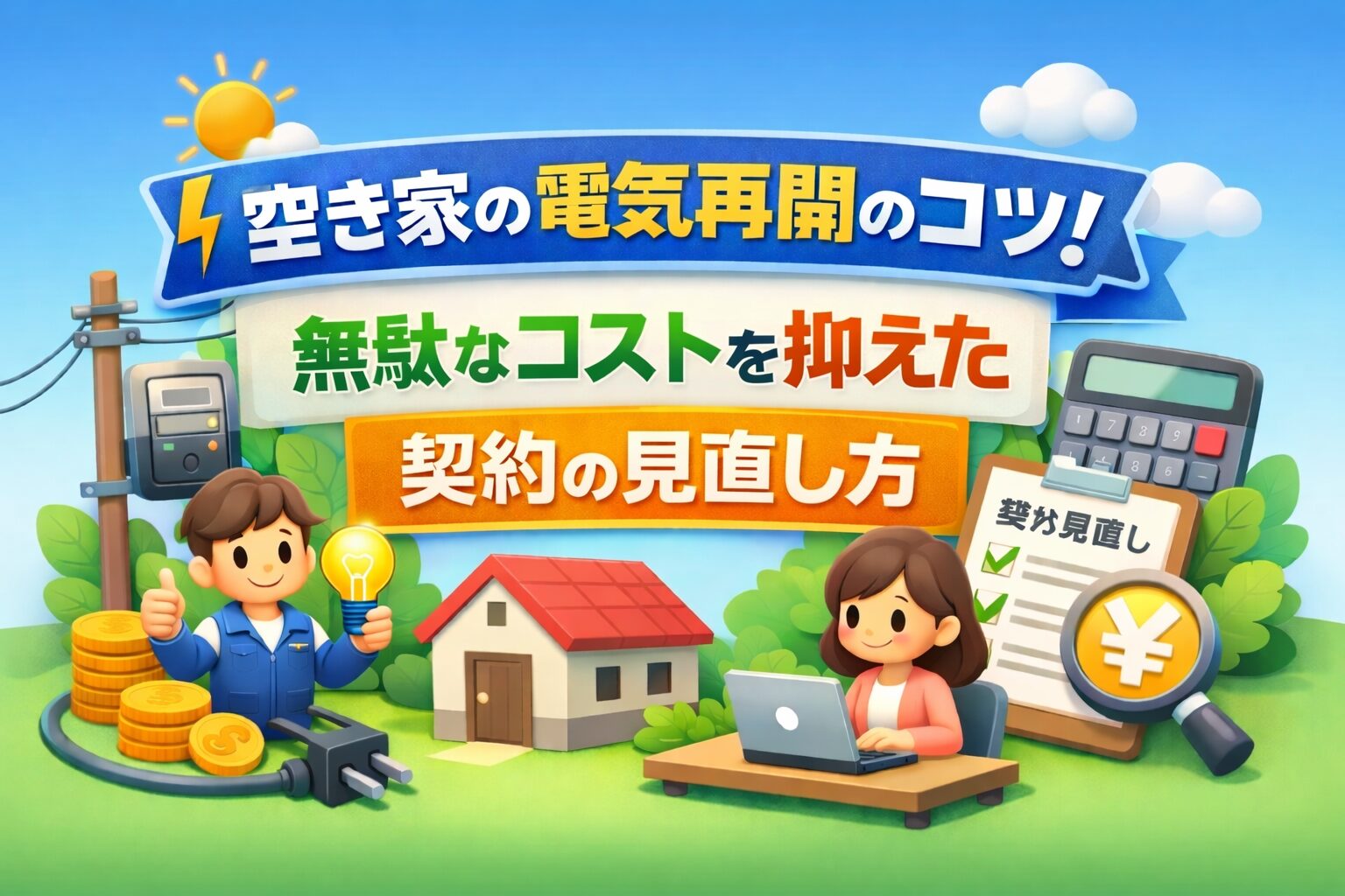 空き家電気再開のコツ!無駄な費用を削減する賢い契約の見直し方