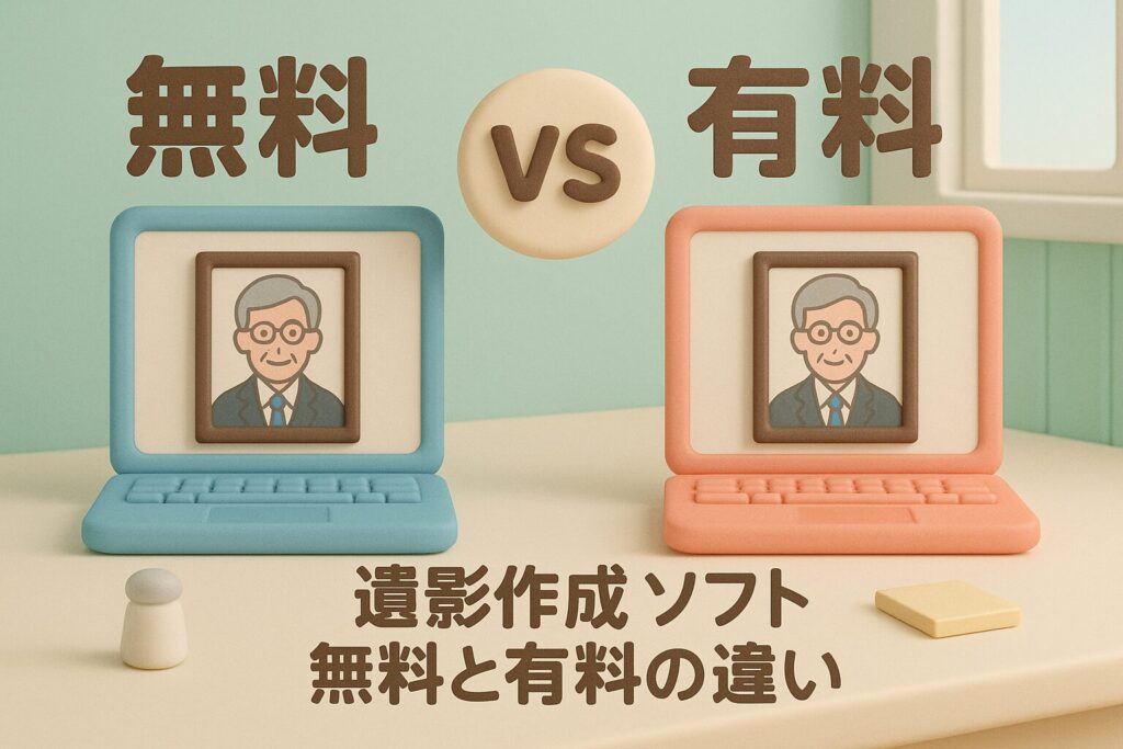 遺影作成 ソフト 無料と有料の違い
