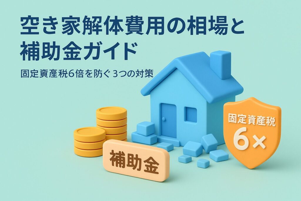 空き家解体費用の相場と補助金ガイド｜固定資産税6倍を防ぐ3つの対策
