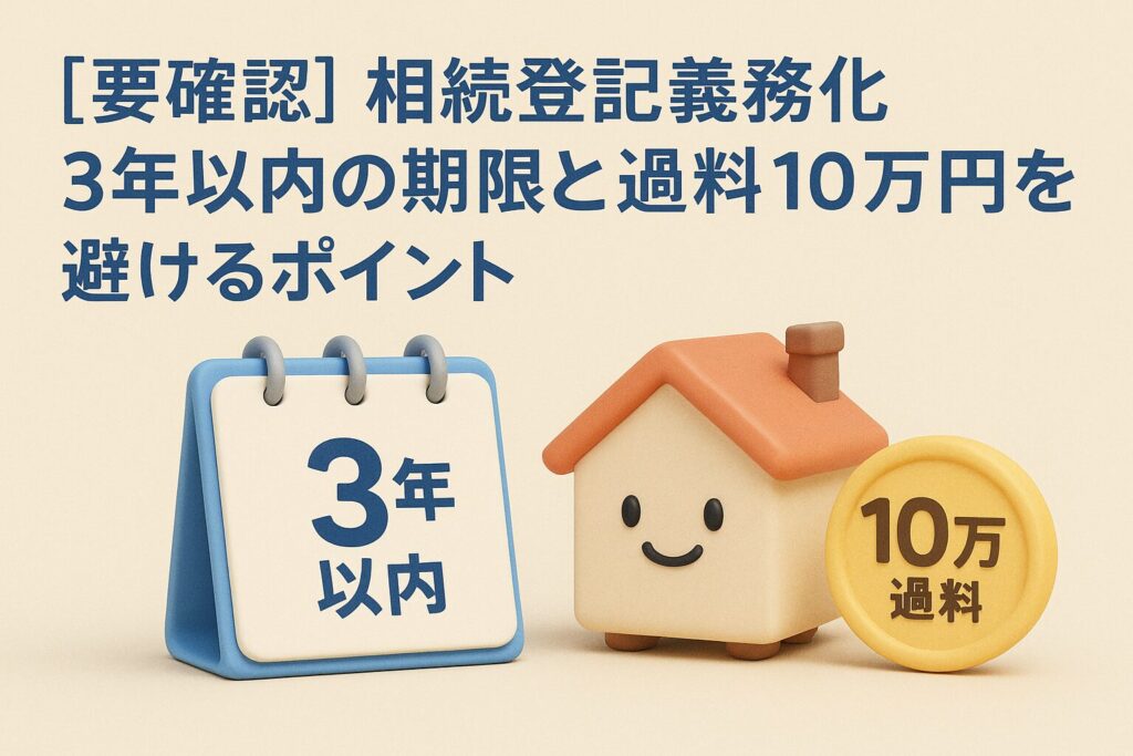 【要確認】相続登記義務化｜3年以内の期限と過料10万円を避ける5つの実践ポイント