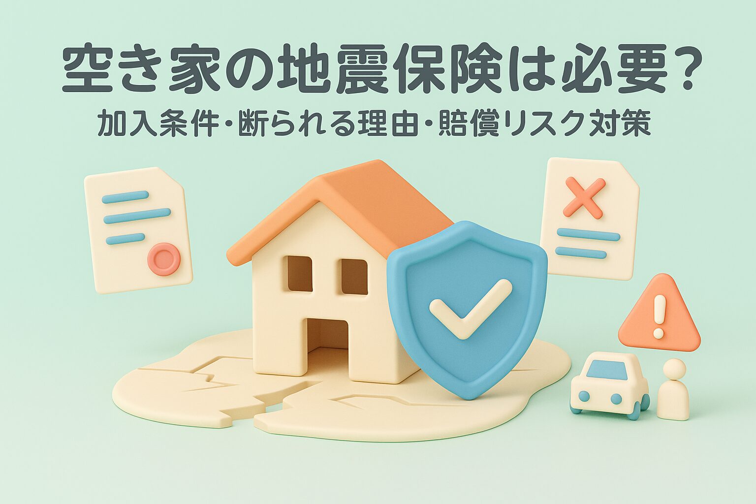 空き家の地震保険は必要？加入条件と断られる理由・賠償リスク対策