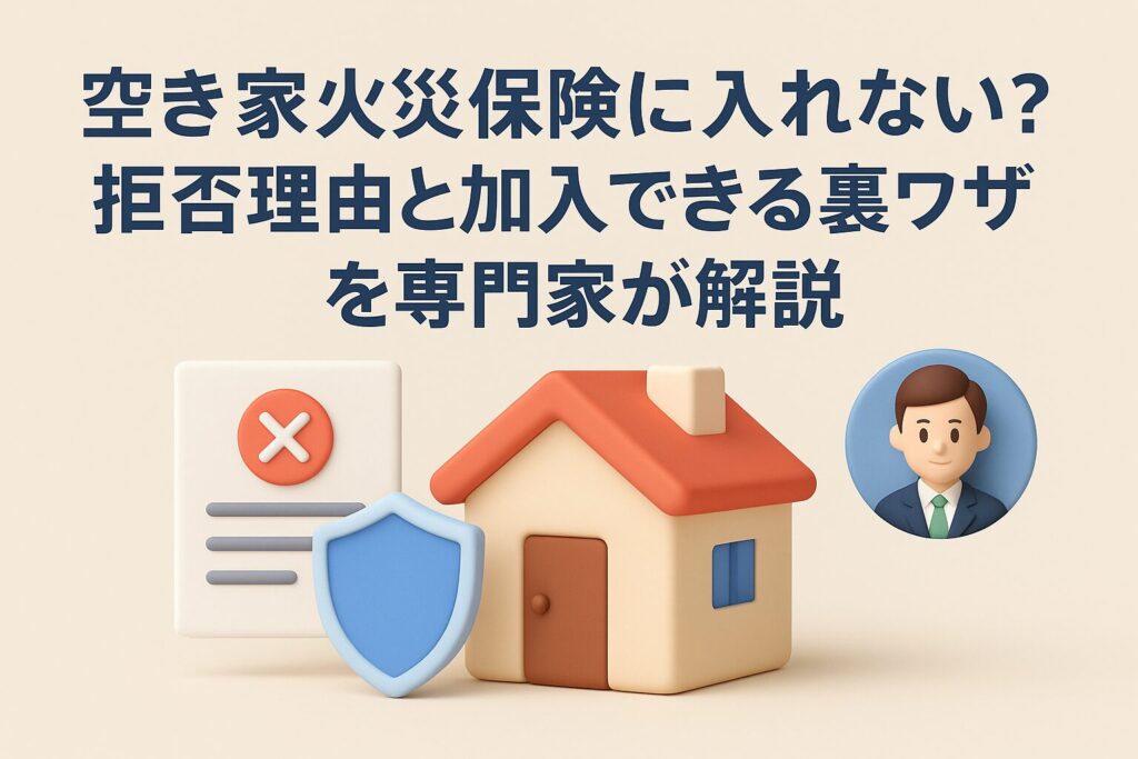 空き家火災保険に入れない？拒否理由と加入できる裏ワザを専門家が解説