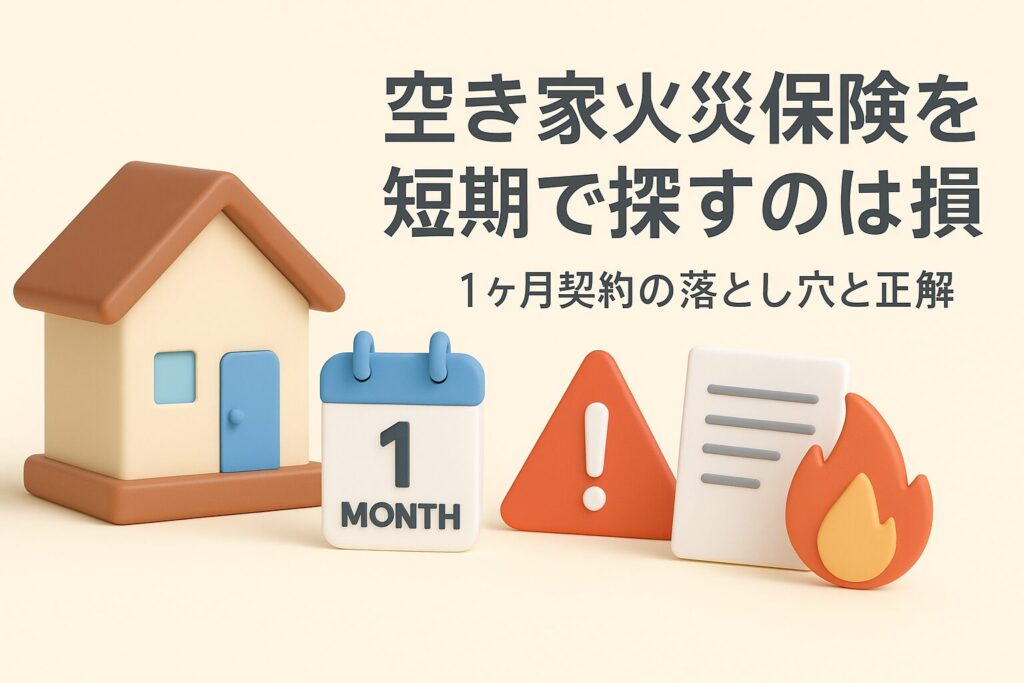 空き家火災保険を短期で探すのは損？1ヶ月契約の落とし穴と正解