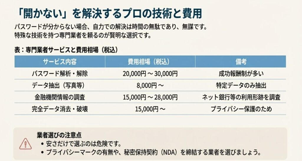 スマホのパスワード入力を間違えてロックがかかる様子を描いたイラスト。