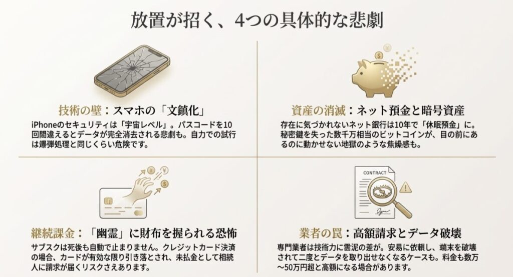 iPhoneのパスコードを10回間違えるとデータが消去されるリスクの解説