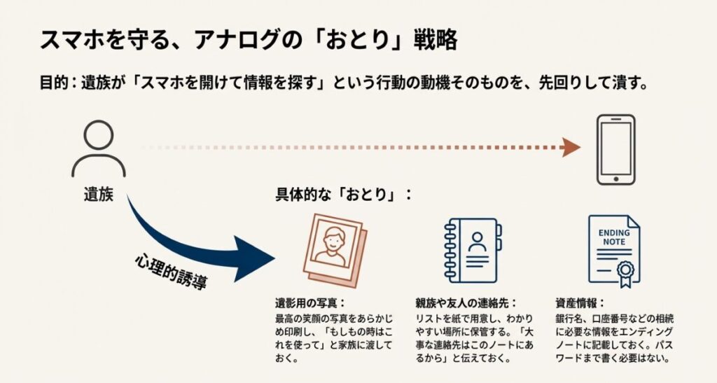 サービスの倒産リスクや技術的限界を理由に民間アプリの危険性を指摘し、公式機能を推奨するスライド