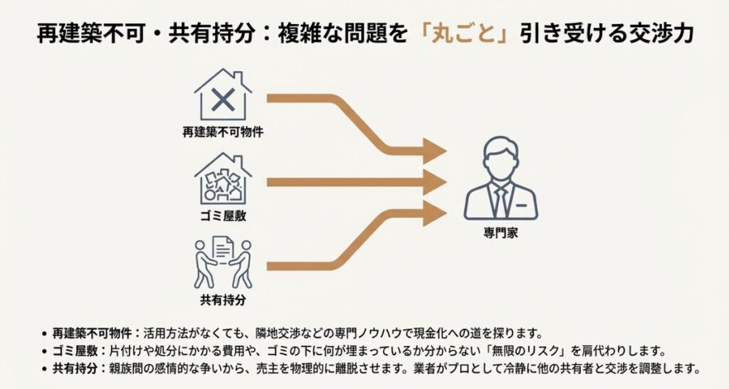 複雑な権利関係の解消には高い交渉力