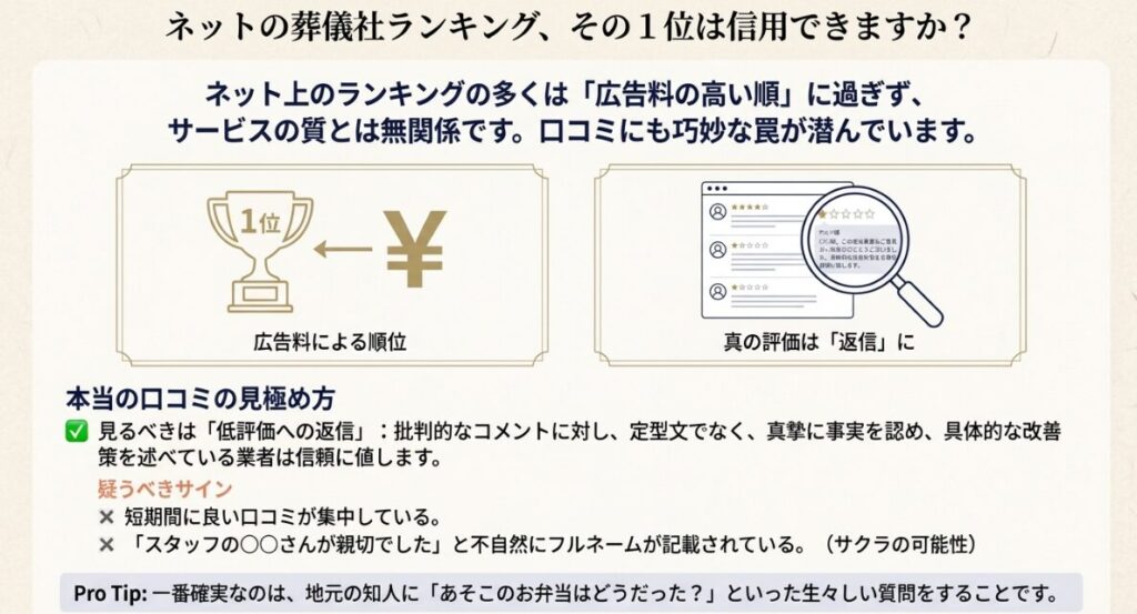 ネット仲介や病院提携業者の背後にある高額な手数料や寄付金の仕組みを、図解で分かりやすく示したスライドです。