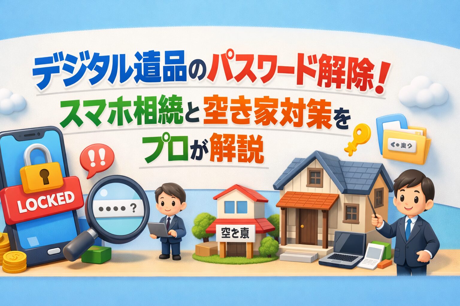 デジタル遺品のパスワード解除！スマホ相続と空き家対策をプロが解説