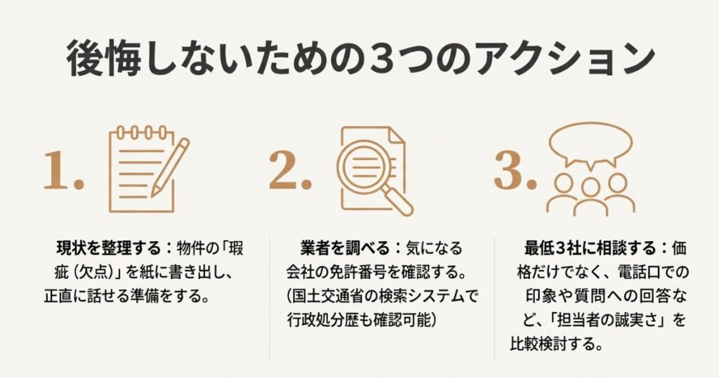 専門家の力を借りて訳あり物件の悩みを解決し、新しい人生を歩み出すためのメッセージ