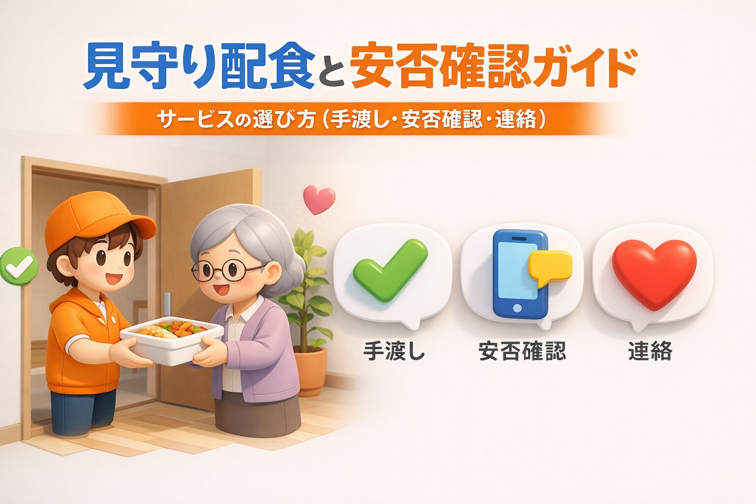 見守り配食と安否確認ガイド|サービスの選び方(手渡し・安否確認・連絡)