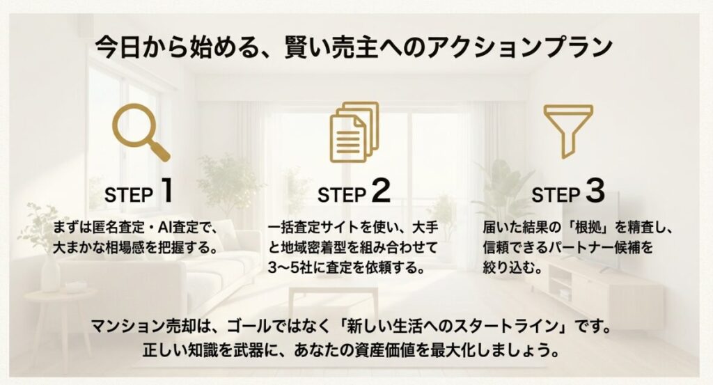 匿名査定から始まり一括査定、根拠の精査へと続く、資産価値を最大化するための具体的な3つのステップ