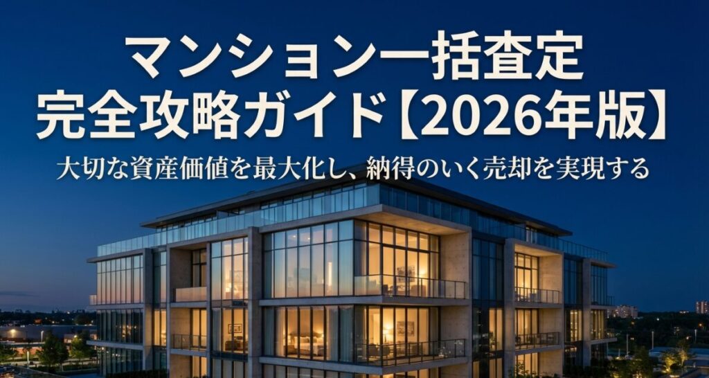 マンションの資産価値を最大化して納得のいく売却を実現するための2026年最新版攻略ガイドのタイトル画像です