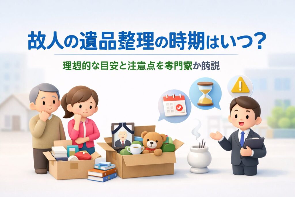 故人の遺品整理の時期はいつ？理想的な目安と注意点を専門家が解説