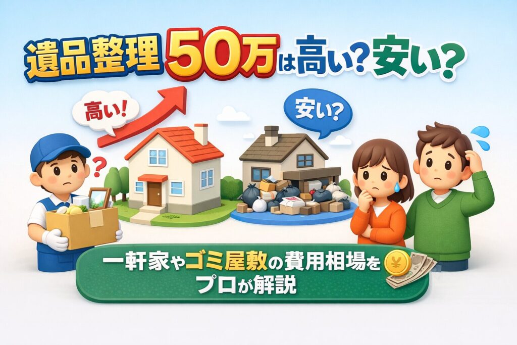 遺品整理 50万は高い？安い？一軒家やゴミ屋敷の費用相場をプロが解説