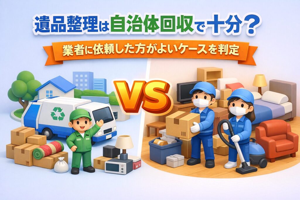 遺品整理は自治体回収で足りる？業者依頼が必要なケース判定