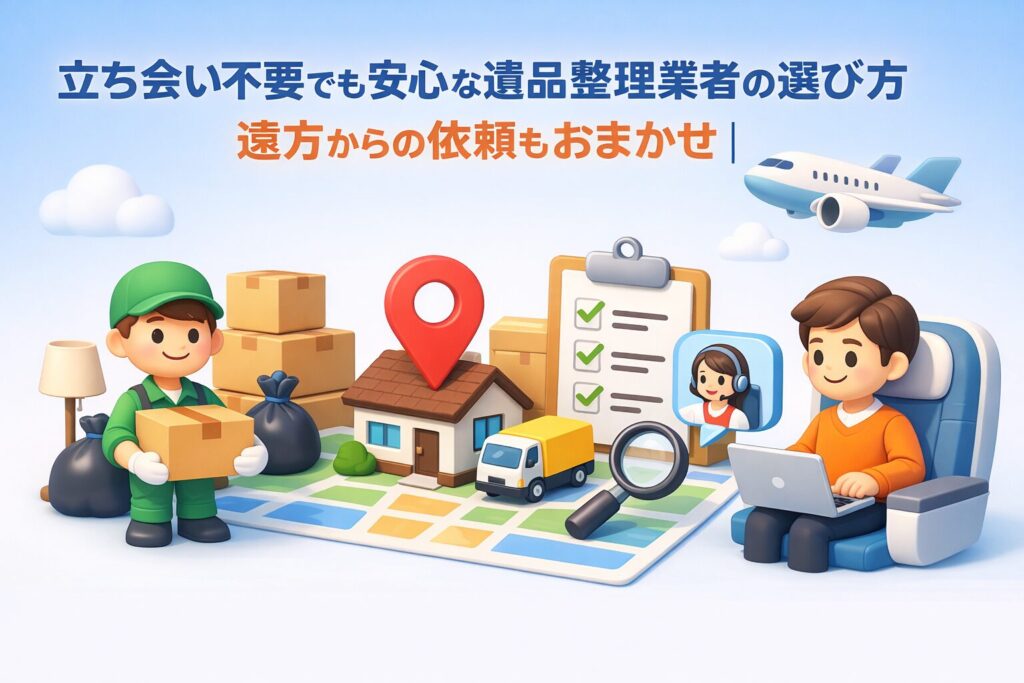 遺品整理を立会い不要で進めるコツ｜遠方からでも安心な業者選び