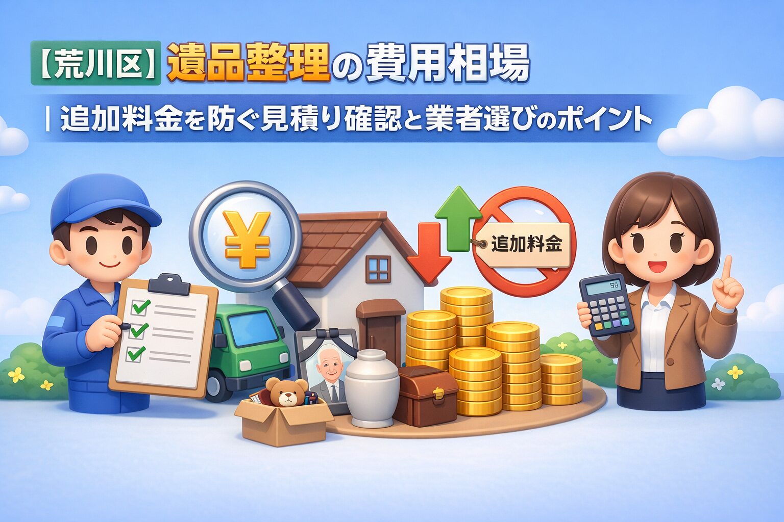 【荒川区】遺品整理の費用相場|追加料金を防ぐ見積チェックと業者選び