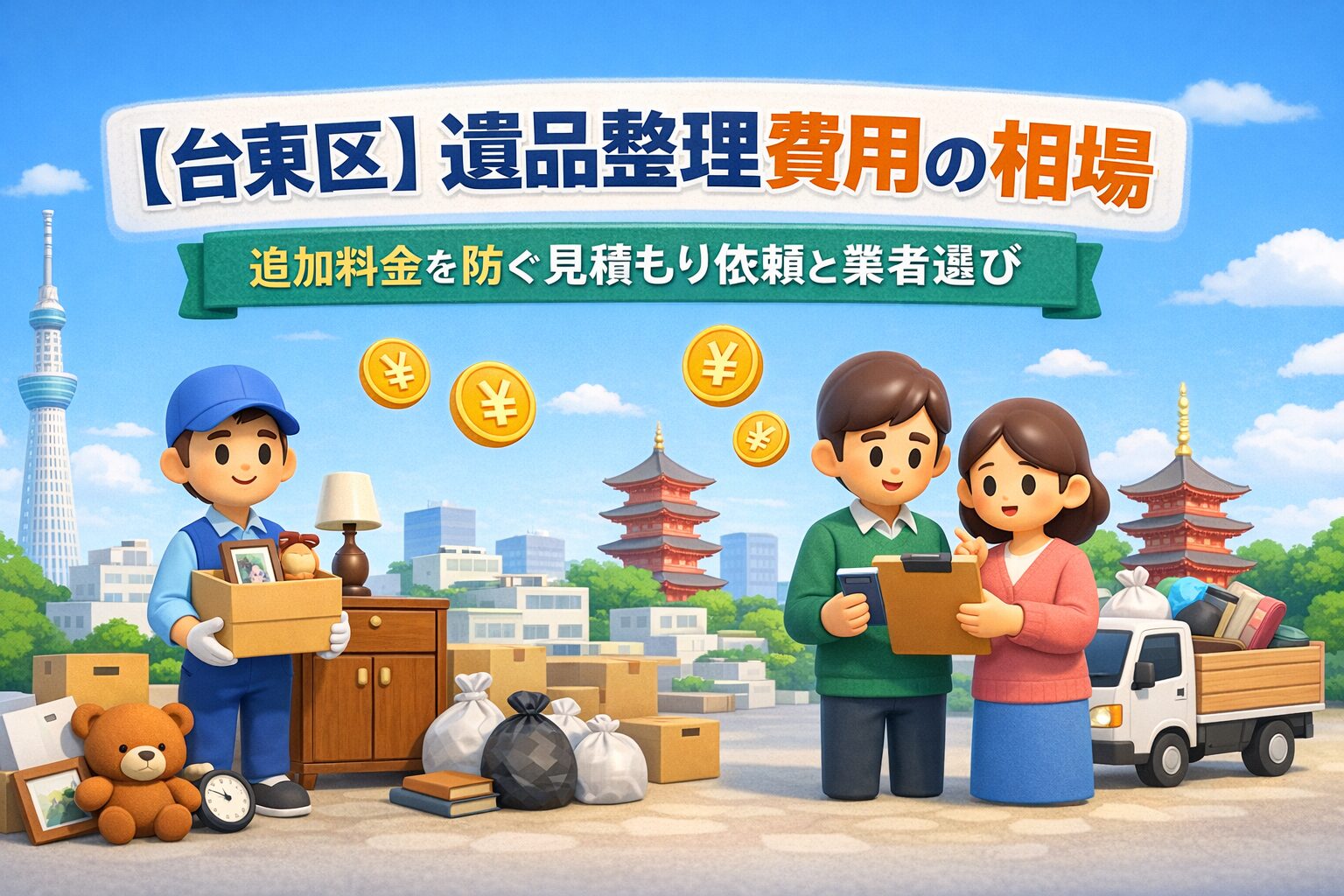 【台東区】遺品整理の費用相場|追加料金を防ぐ見積チェックと業者選び