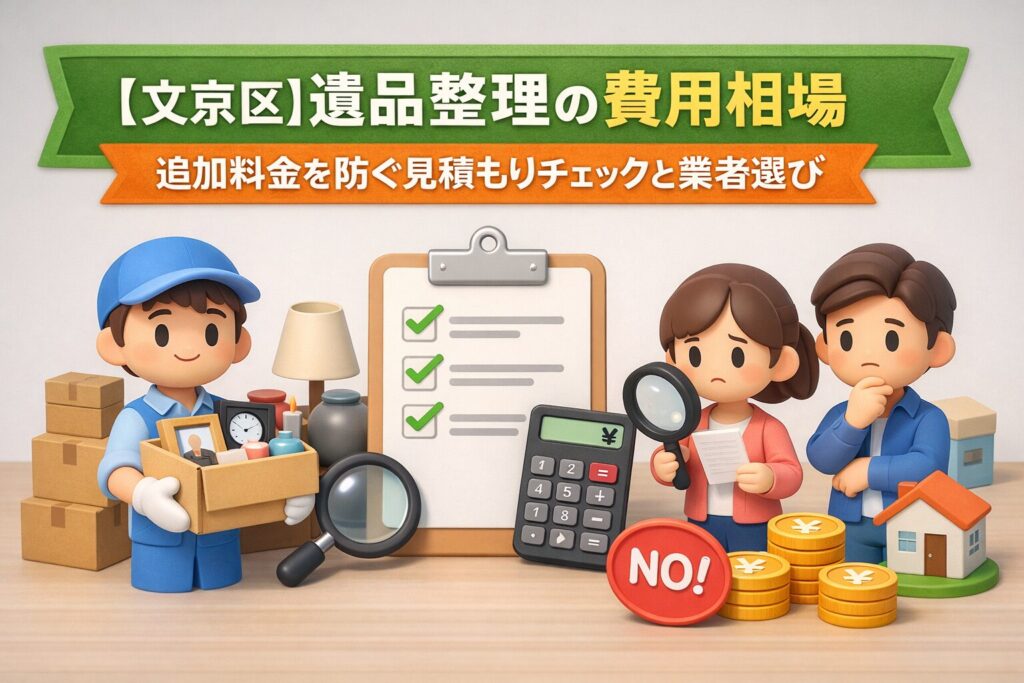 【文京区】遺品整理の費用相場｜追加料金を防ぐ見積チェックと業者選び