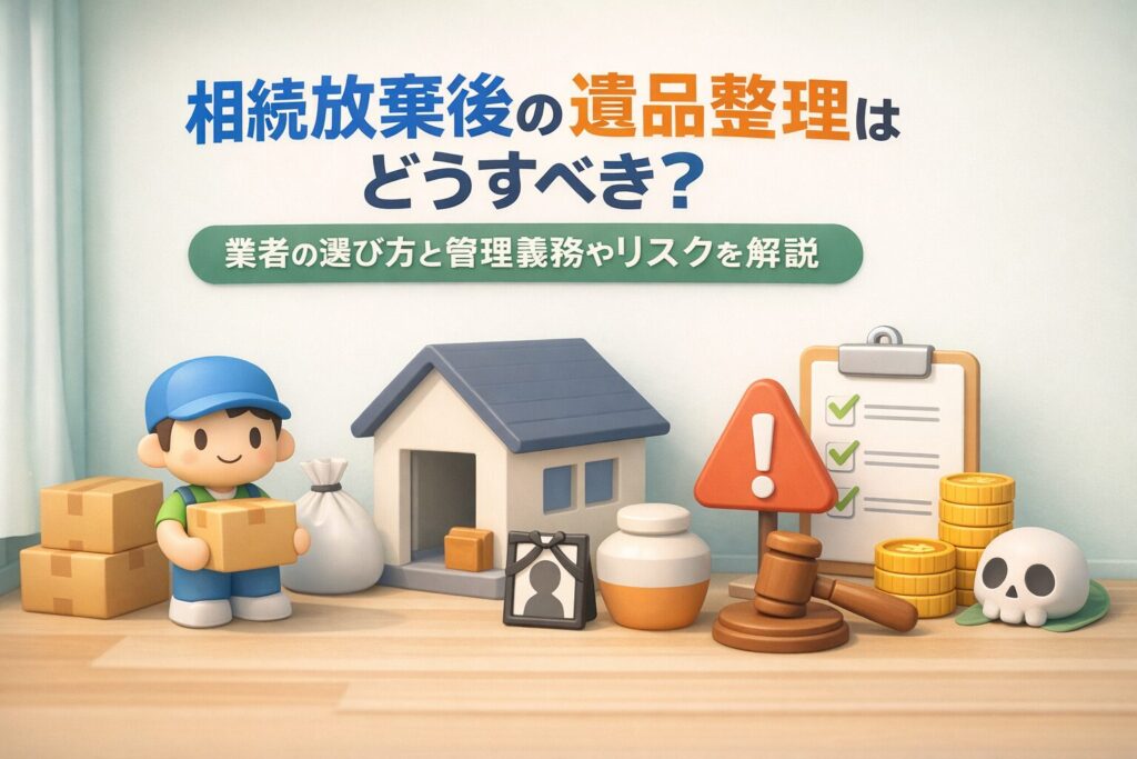 相続放棄後の遺品整理はどうすべき？業者の選び方と管理義務のリスクを解説