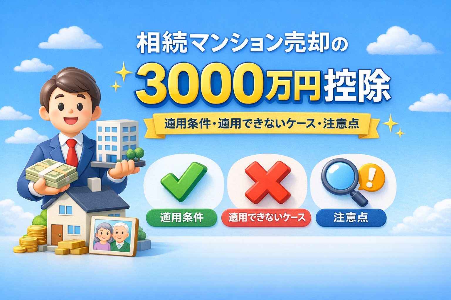 相続マンション売却の3000万円控除|使える条件・使えない条件・注意点