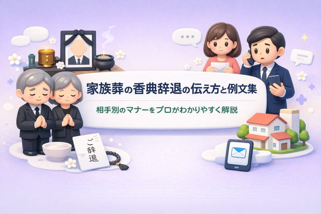 家族葬の香典辞退の例文集｜相手別のマナーと伝え方をプロが解説