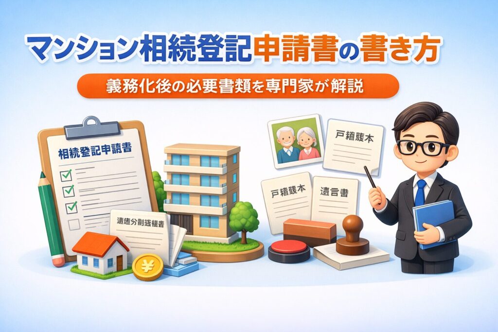 マンション相続登記申請書の書き方｜義務化後の必要書類を専門家が解説