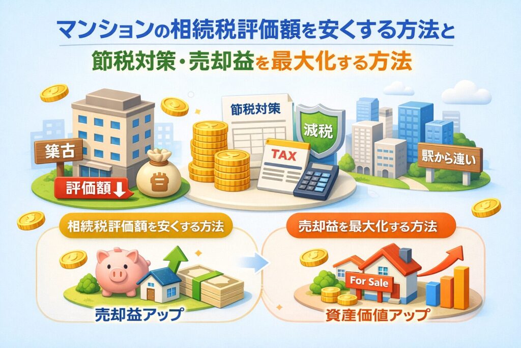 マンション相続税評価額安い物件の特徴は？節税対策と売却益を最大化する方法