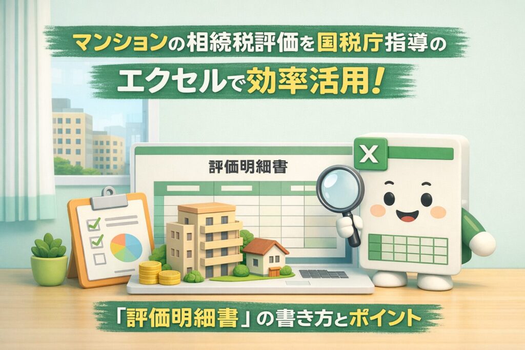 マンション相続税評価国税庁エクセル活用法！評価明細書の書き方とコツ