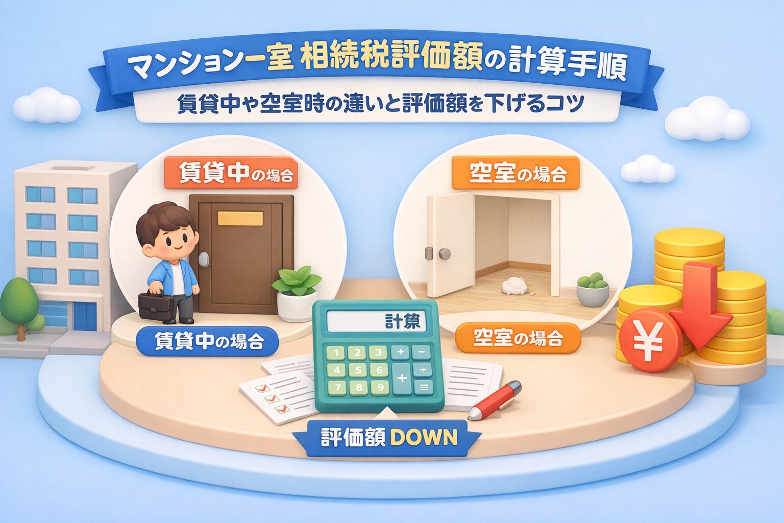 マンション 一 室 相続 税 評価 額の計算手順｜賃貸中や空室時の違いと評価を下げるコツ