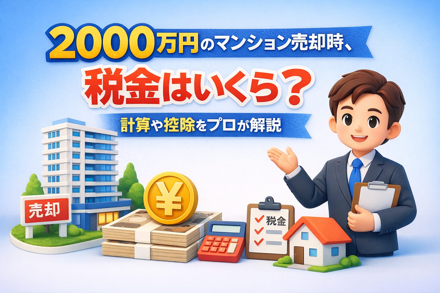2000万のマンション売却で税金はいくら?計算や控除をプロが解説