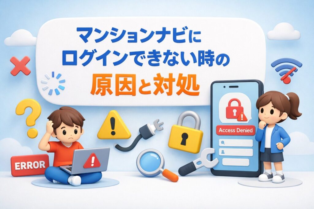 マンションナビにログインできない時の原因と対処