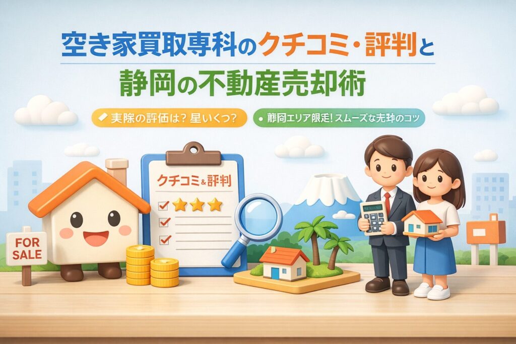 空き家買取専科のクチコミ評判と静岡の不動産売却術