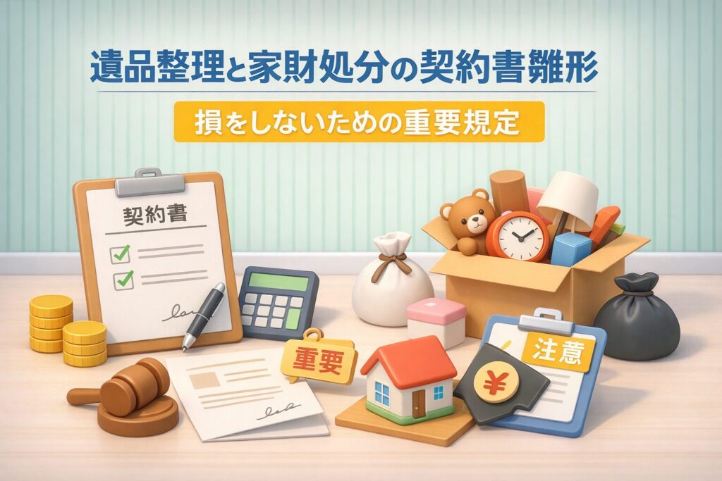遺品整理の契約書雛形と家財処分｜損をしない重要規定