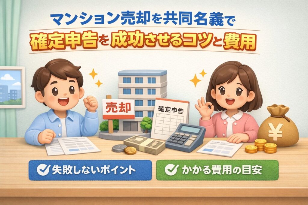 マンション売却の共同名義で確定申告を成功させるコツと費用