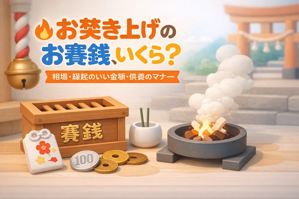お焚き上げお賽銭いくら？相場や縁起のいい金額、供養のマナーを解説