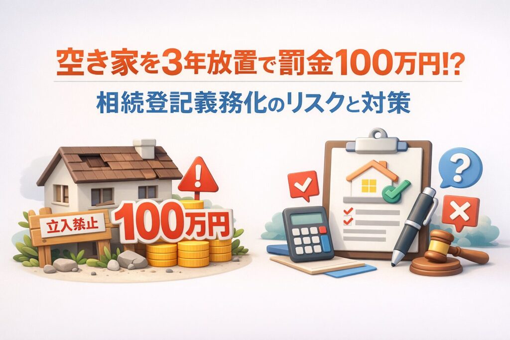 空き家3年放置で罰金100万円？相続登記義務化のリスクと対策