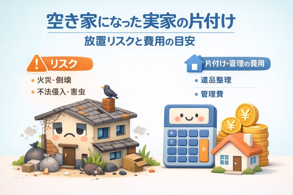 空き家になった実家の片付け：放置リスクと費用の目安