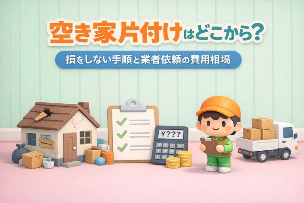 空き家片付け方順番どこから?損を避ける手順と業者依頼の費用相場