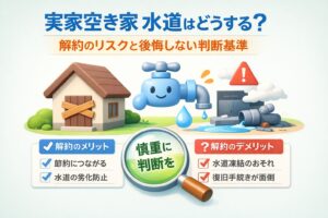 実家空き家水道はどうする？解約のリスクと後悔しない判断基準