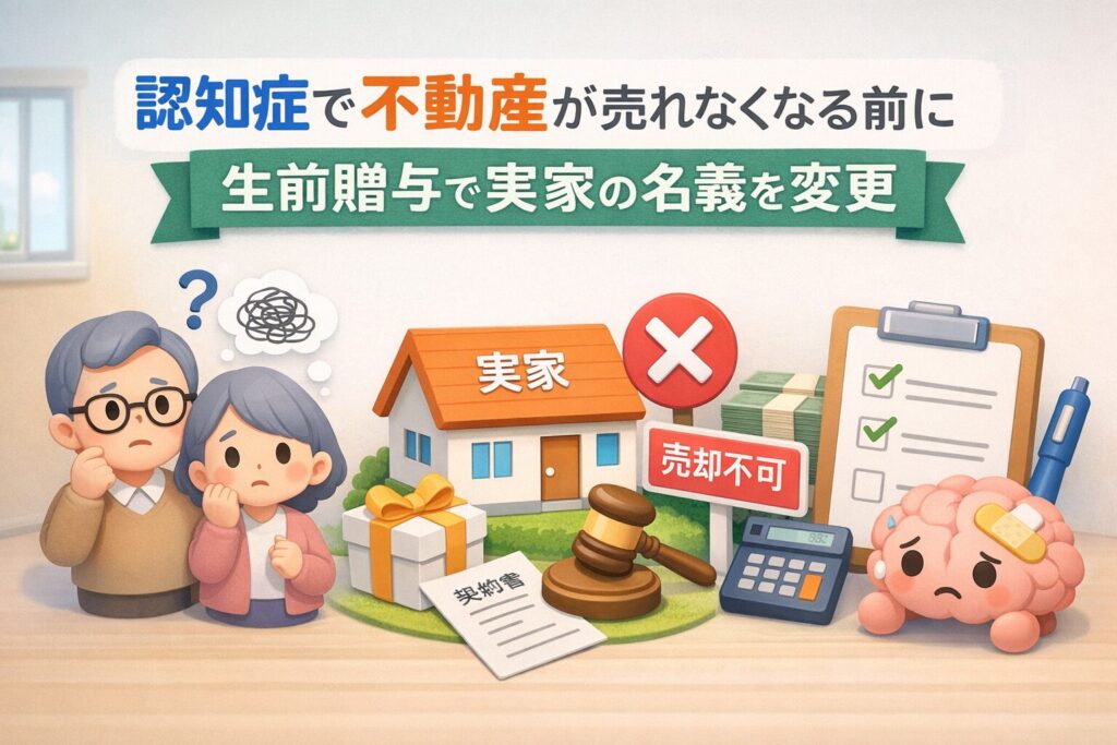 実家名義変更生前贈与の注意点｜認知症で不動産が売れない前の対策