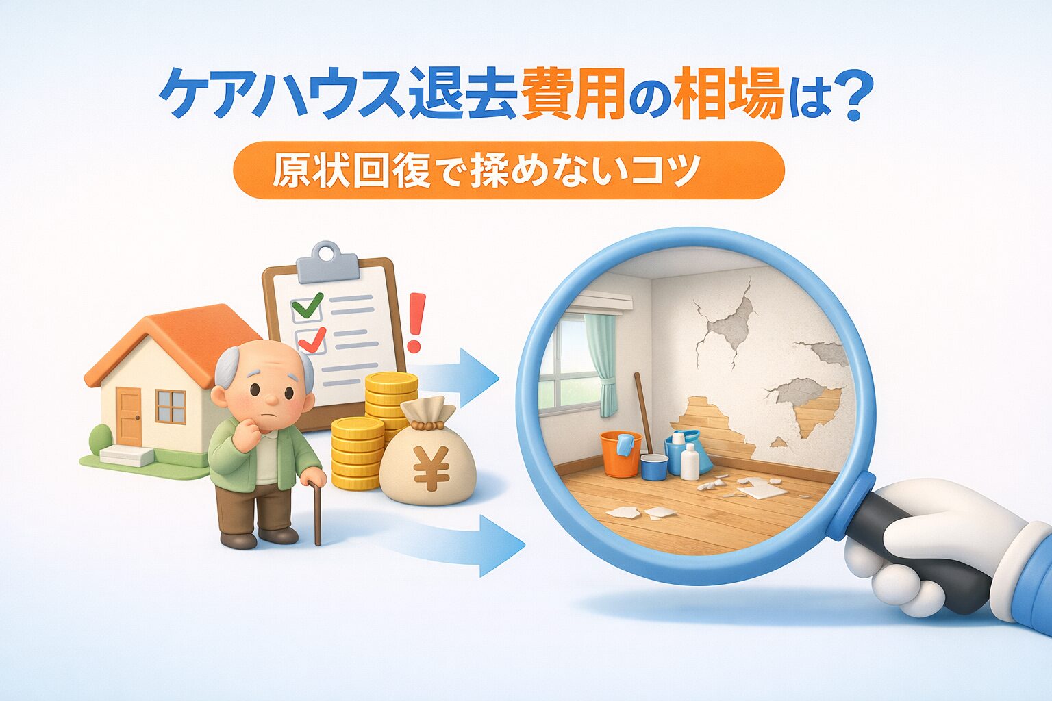 ケアハウス退去費用の相場は?トラブルを防ぐ原状回復の注意点