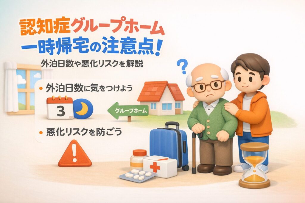 認知症グループホーム一時帰宅の注意点！外泊日数や悪化リスクを解説