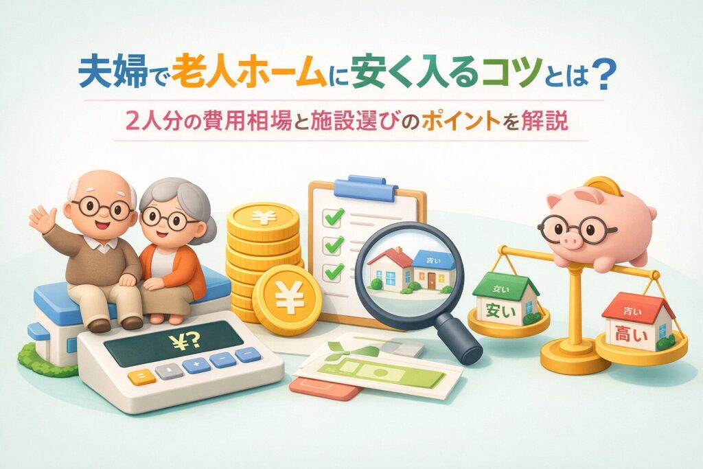 老人ホーム2人費用の相場は?夫婦で安く入るコツと比較の重要性