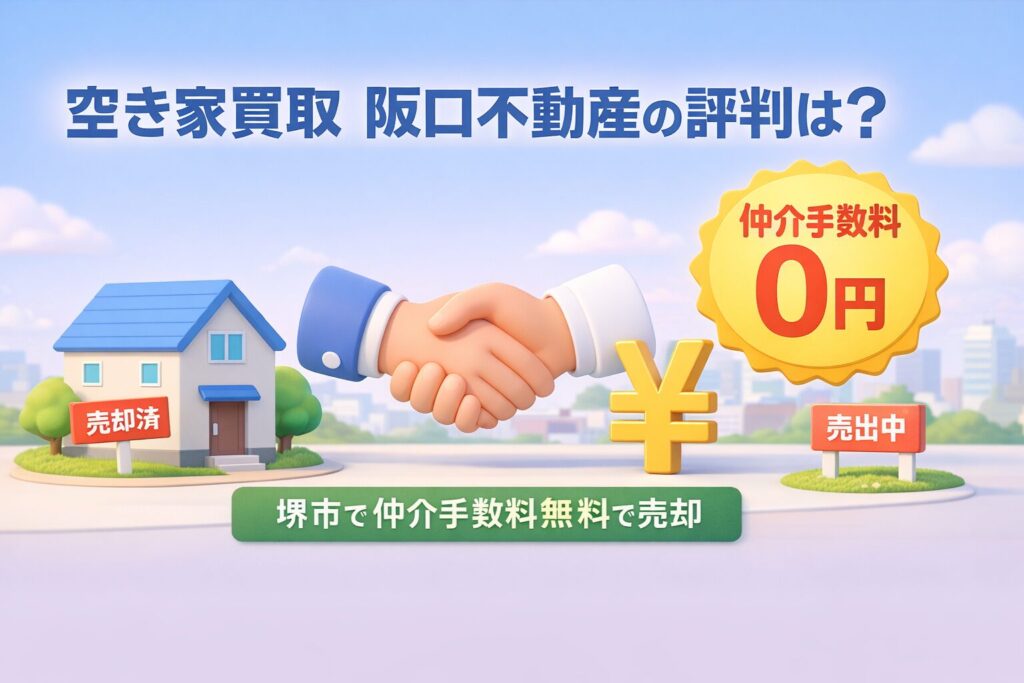 空き家買取阪口不動産の評判は?堺市で仲介手数料無料で売却